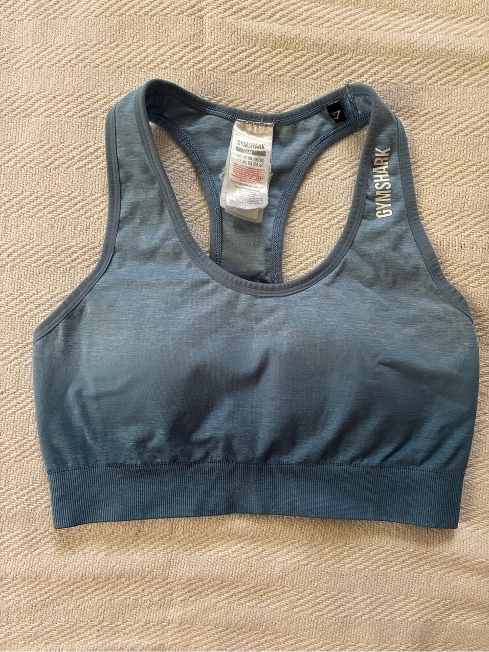 Gymshark Blue Marl Racerback Sports Bra Size M